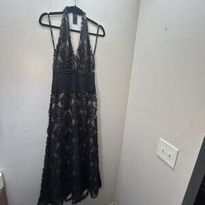 Tadashi Shoji Gown Maxi Dress SZ 4 Black-Tie Formal Wedding Whimsigoth Prom Goth